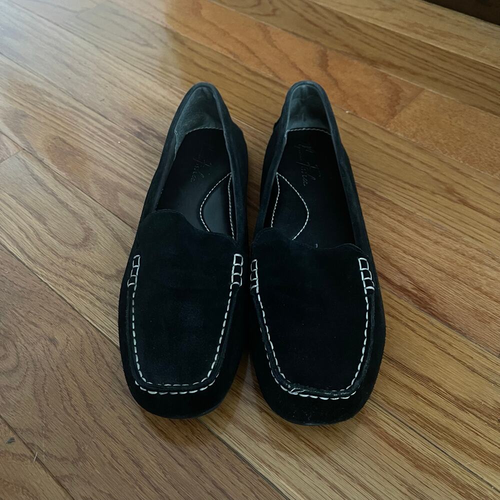 Marc Fisher Katherine Driving Shoes Womens 11M Black Suede Moccasins Loafers